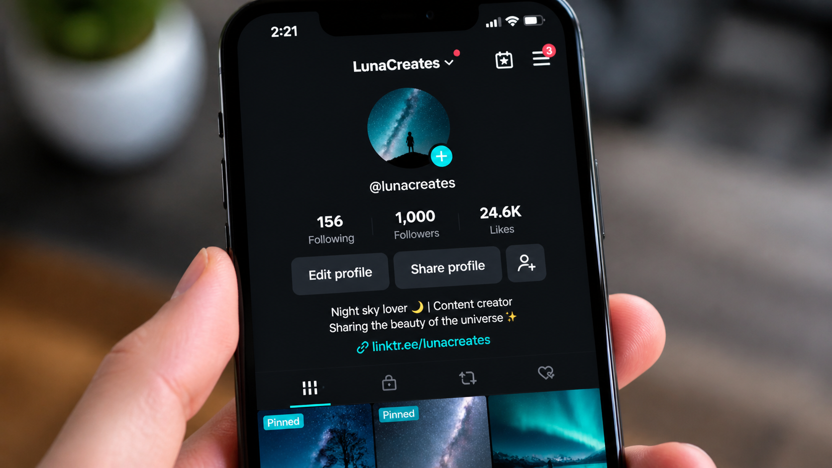 TikTok analytics dashboard showing follower growth milestone being reached on creator account