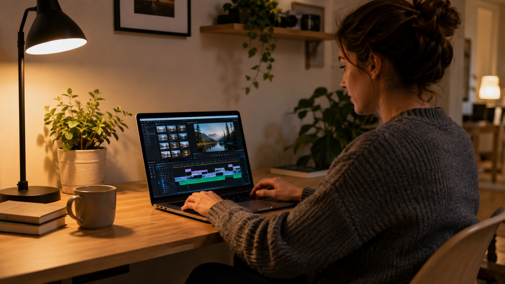 Creator using ChatGPT on a laptop to write a YouTube video script for free